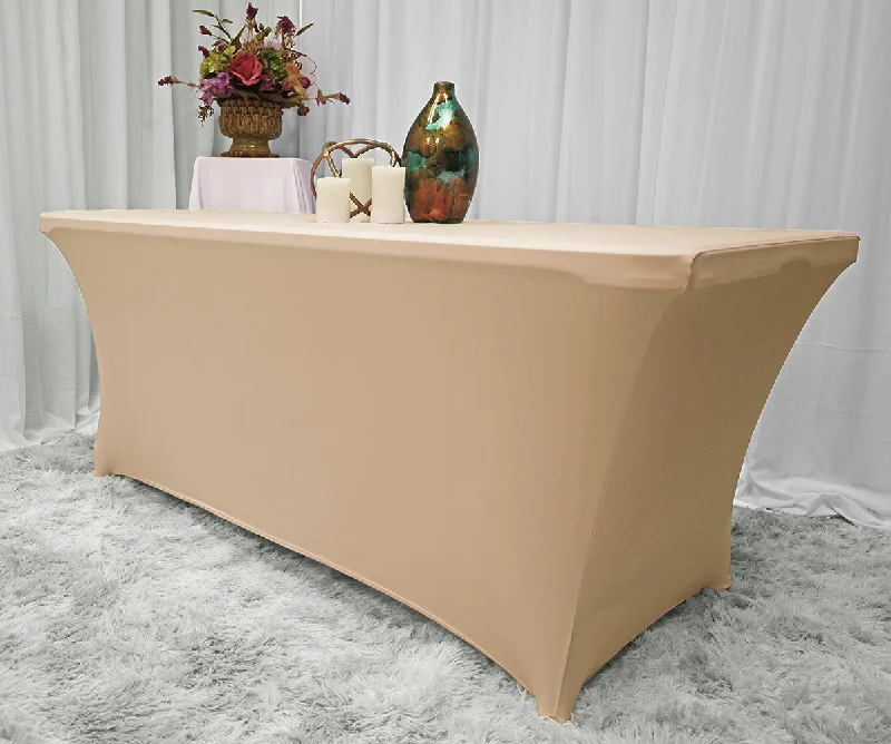 5 Ft Rectangular Spandex (220 GSM) Table Cover - Champagne (1pc)