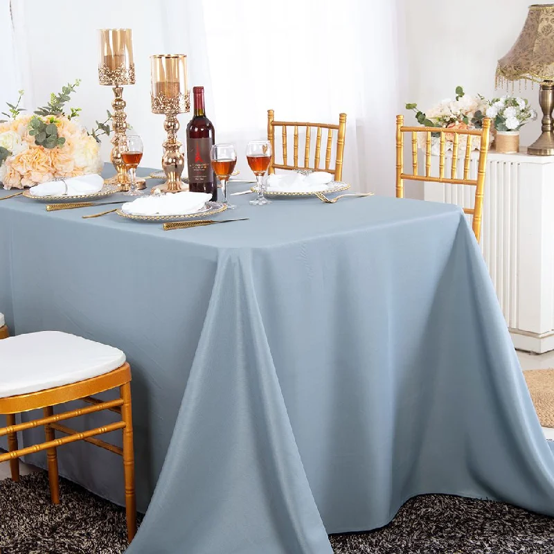 60"x120" Seamless Rectangular Polyester (220 GSM) Tablecloth - Dusty Blue (1pc)