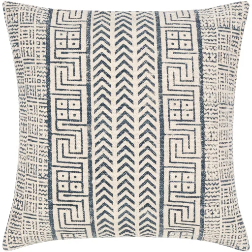 Janya Ivory & Blue Pillow