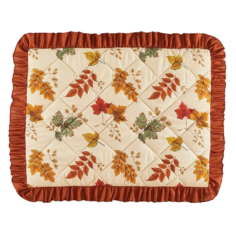 Autumn Triple Ruffle & Diamond Quilted Polyester Pillow Sham