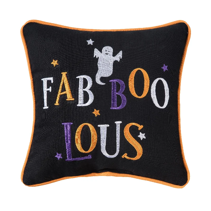 FAB-Boo-Lous Embroidered Mini Pillow