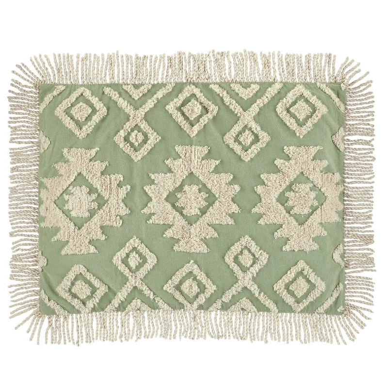 Aztec Textured Chenille Fringe Border Pillow Sham