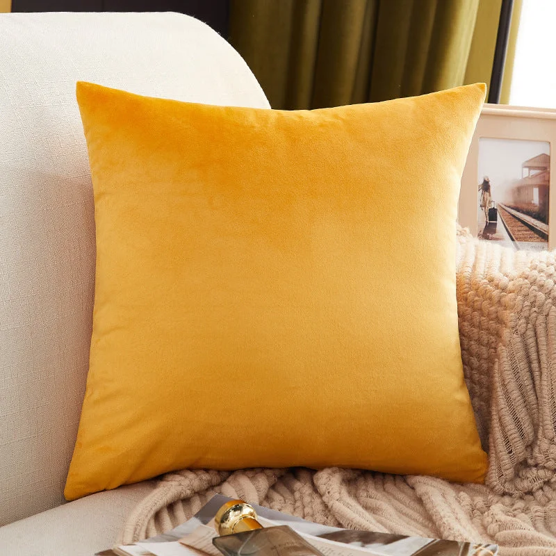 Solid Color Velvet/Jacquard Pillow Covers