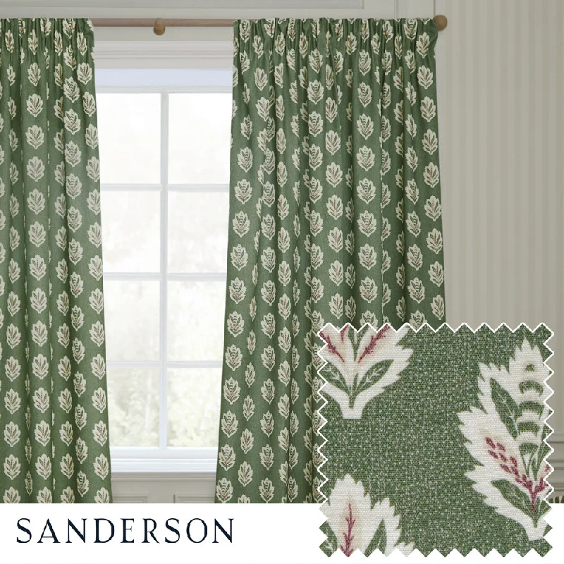 Sessile Leaf Motif Pencil Pleat Curtains Leaf