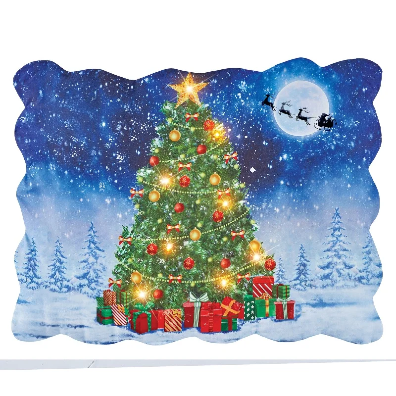 Festive LED Lighted Christmas Tree Pillow Shams - Set of 2