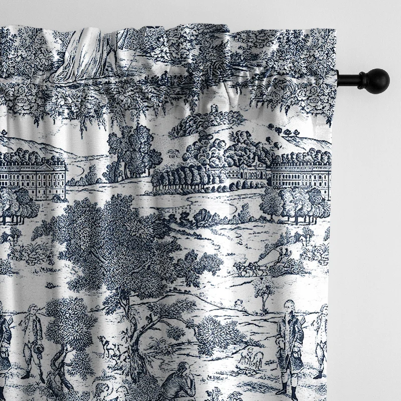 Beau Toile Blue Drapery