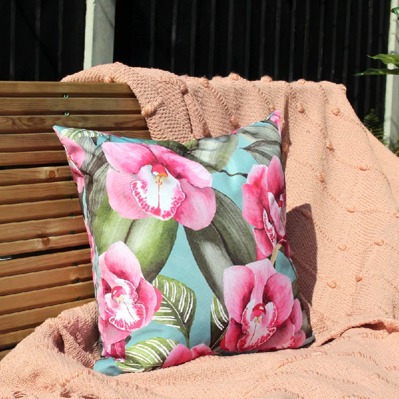 Orchids Outdoor Cushion Duck Egg