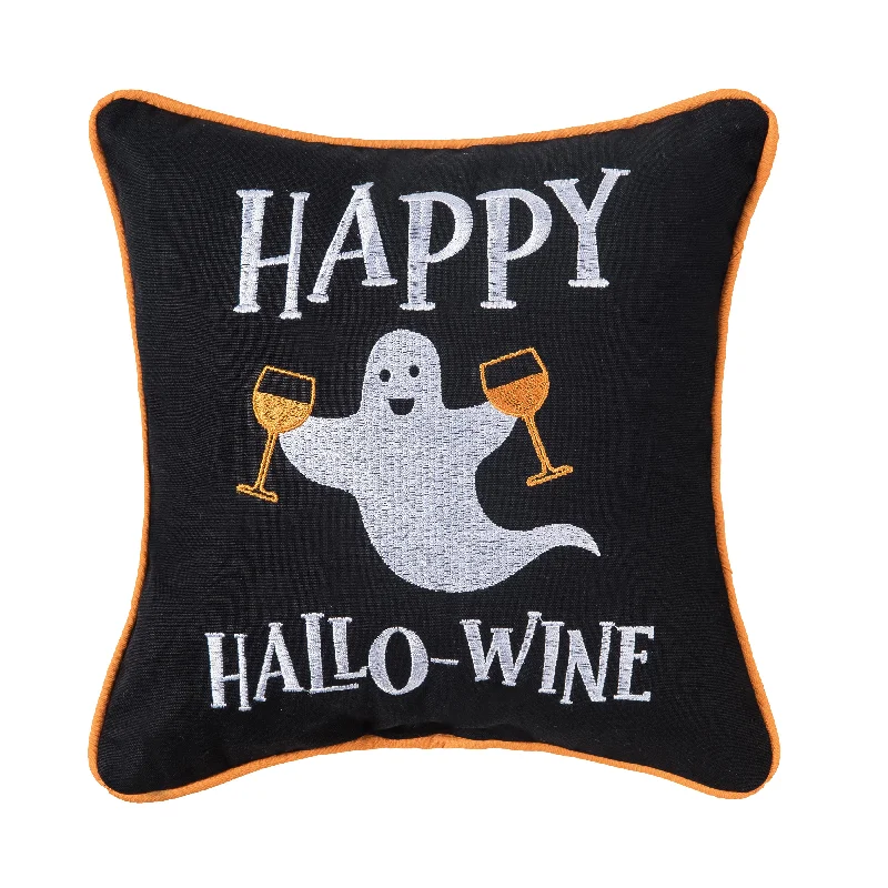 Happy Hallo-Wine Embroidered Mini Pillow